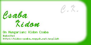 csaba kidon business card